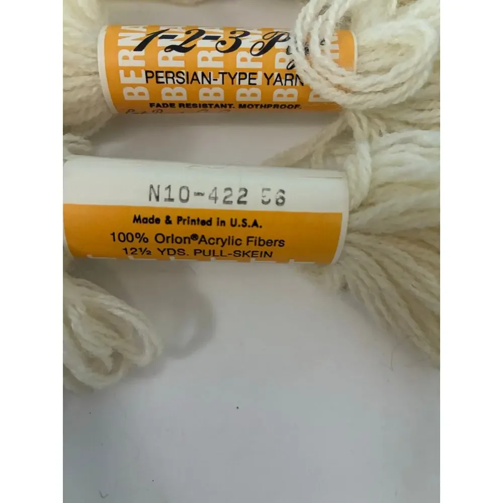 BERNAT Pull-Skein 1-2-3 Ply Persian-Type Yarn Blended Acrylic 12 1/2 yds. Each
